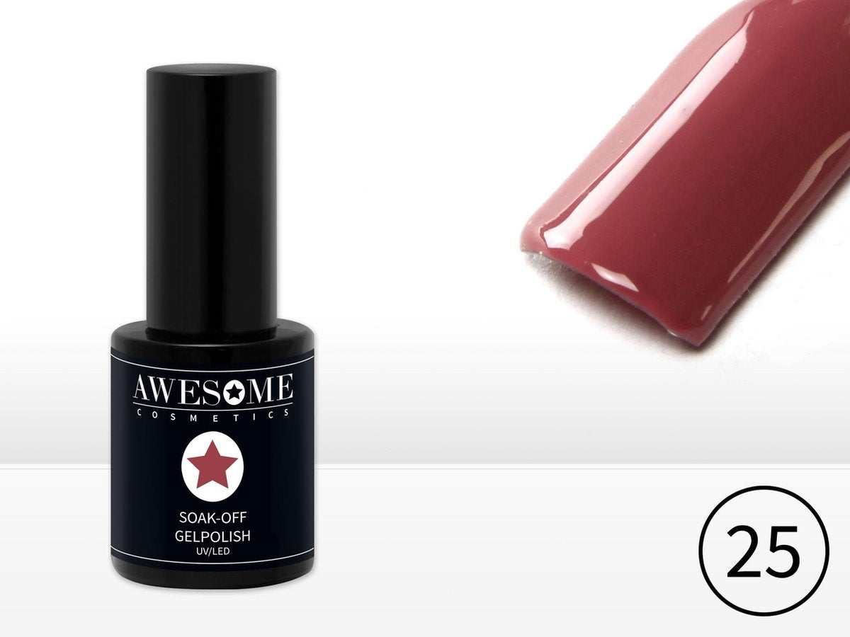 Awesome #25 Paars/Bruin Gelpolish - Gellak - Gel nagellak - UV & LED