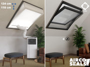 Raamafdichtingskit Mobiele Airco - Met Hor – 134 x 118 cm Velux UK06 | Fakro/Optilight 18 - Airco Slang Afsluiten - Velux Tuimelvenster Oplossing - Dakraam Afdichting