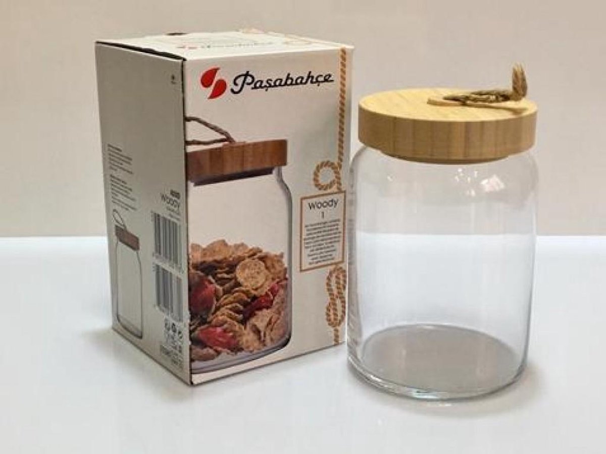 Pasabahce Woody – Voorraadpot Met Bamboe Deksel – 860 ML