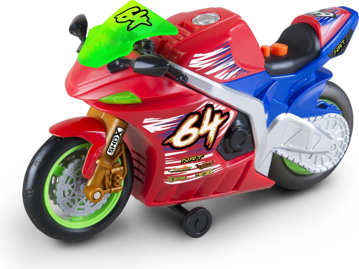 Nikko – Road Rippers Wheelie Racemotor – Gemotoriseerde Speelgoedmotor met Licht & Geluid – Rood