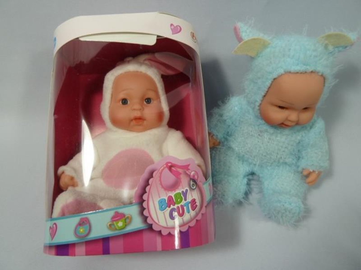 Baby pop met dieren pakje 25cm