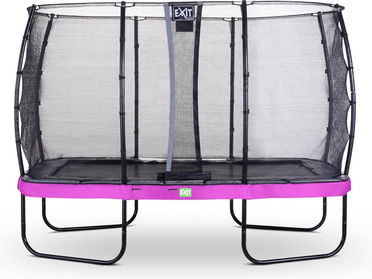 Trampoline EXIT Elegant Premium - 244x427cm - met net Deluxe - paars