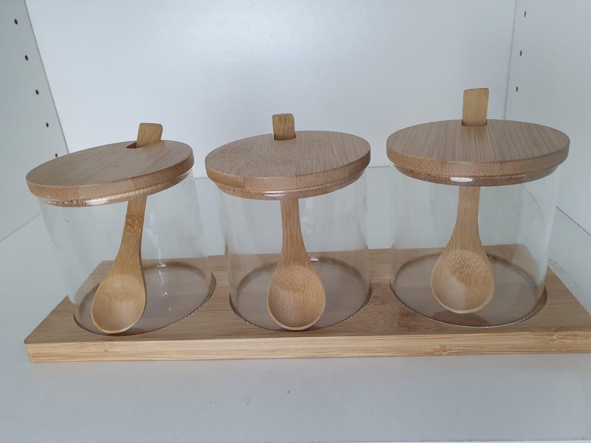 Kruidenpot (bamboe met glas)
