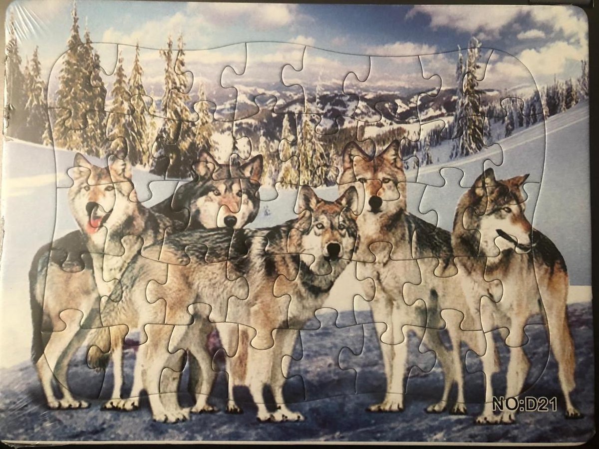 Kinderpuzzel wolven 28 cm x 21 cm