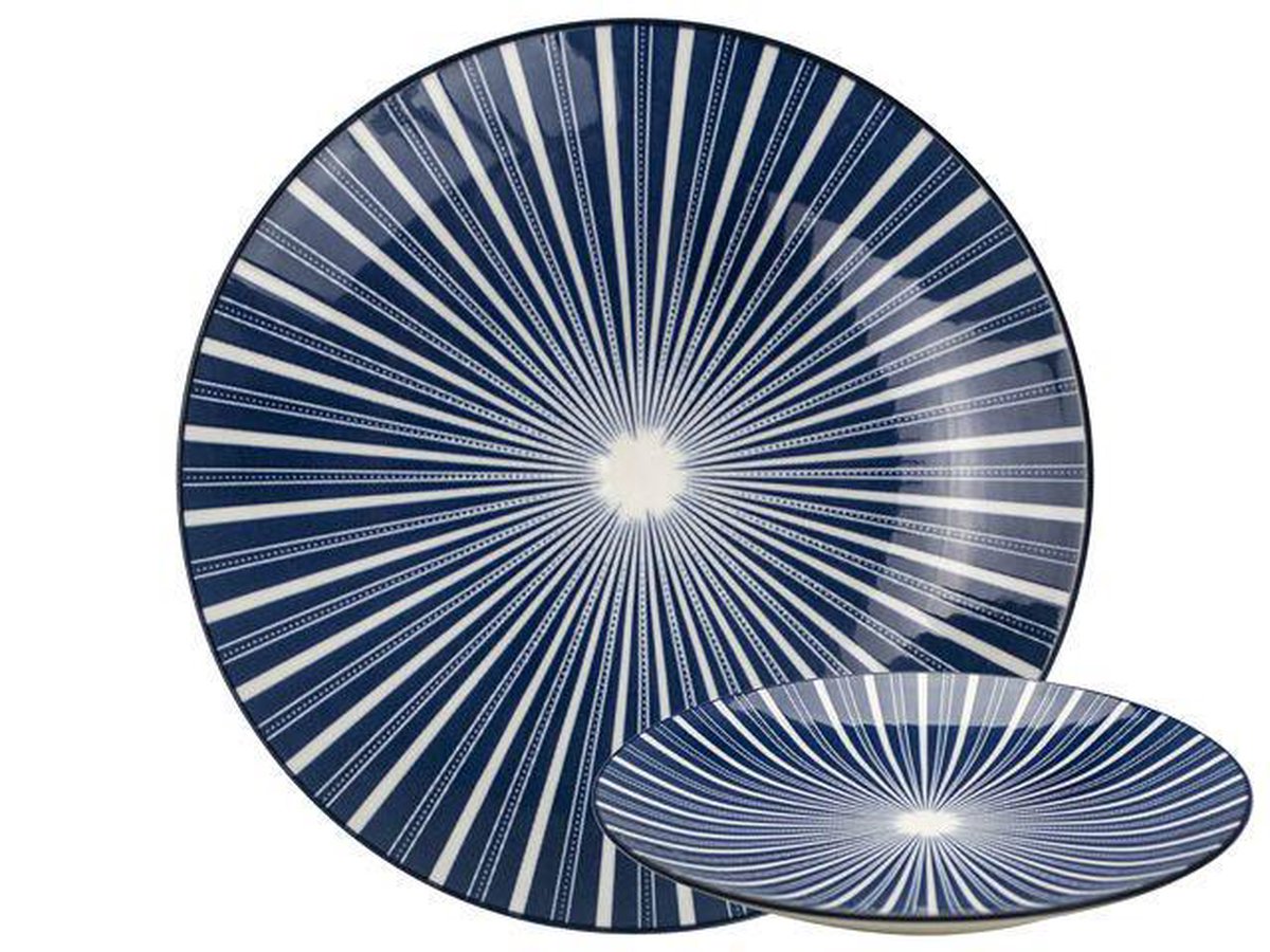 Gusta 2265910 bord Rond Porselein Blauw