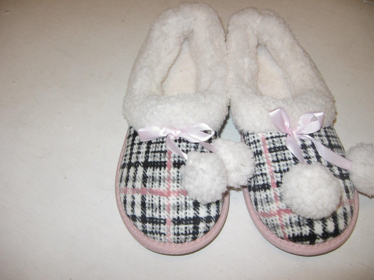 Pantoffels fleece SENORETTA ruit - maat 36/38
