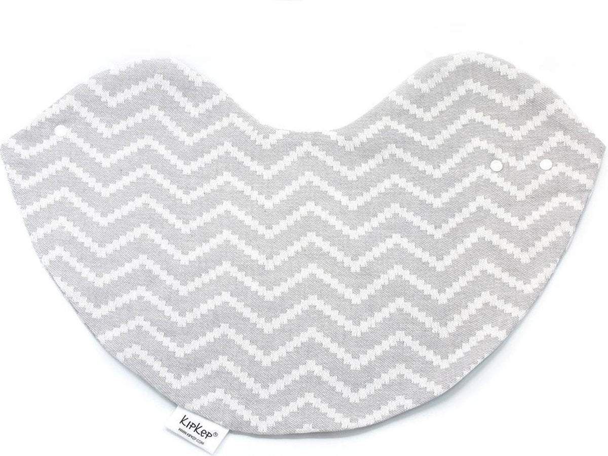 KipKep 3in1 Bib Kisses4You Silver Grey - 3 in 1 product: XL spuugdoek