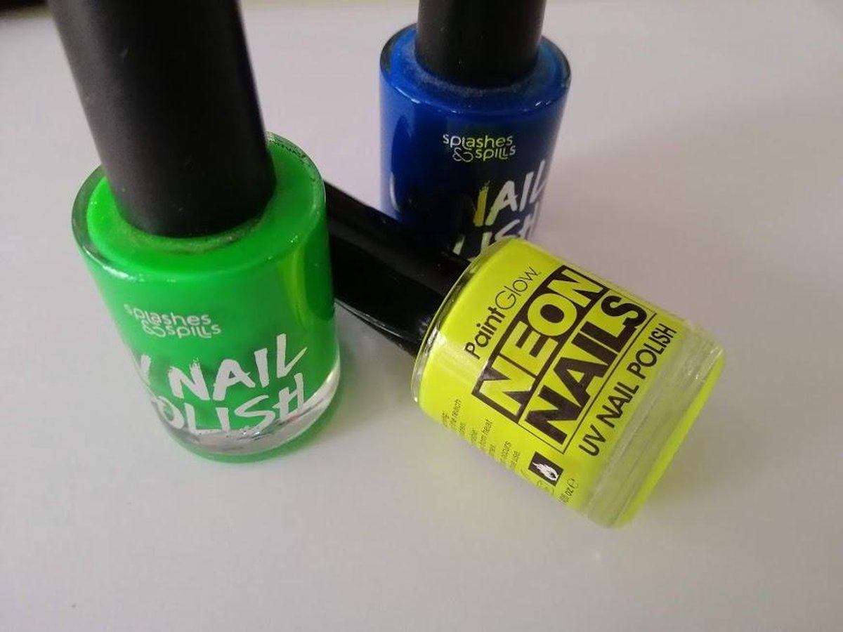 3 flessen fluo neon nagellak - Groen