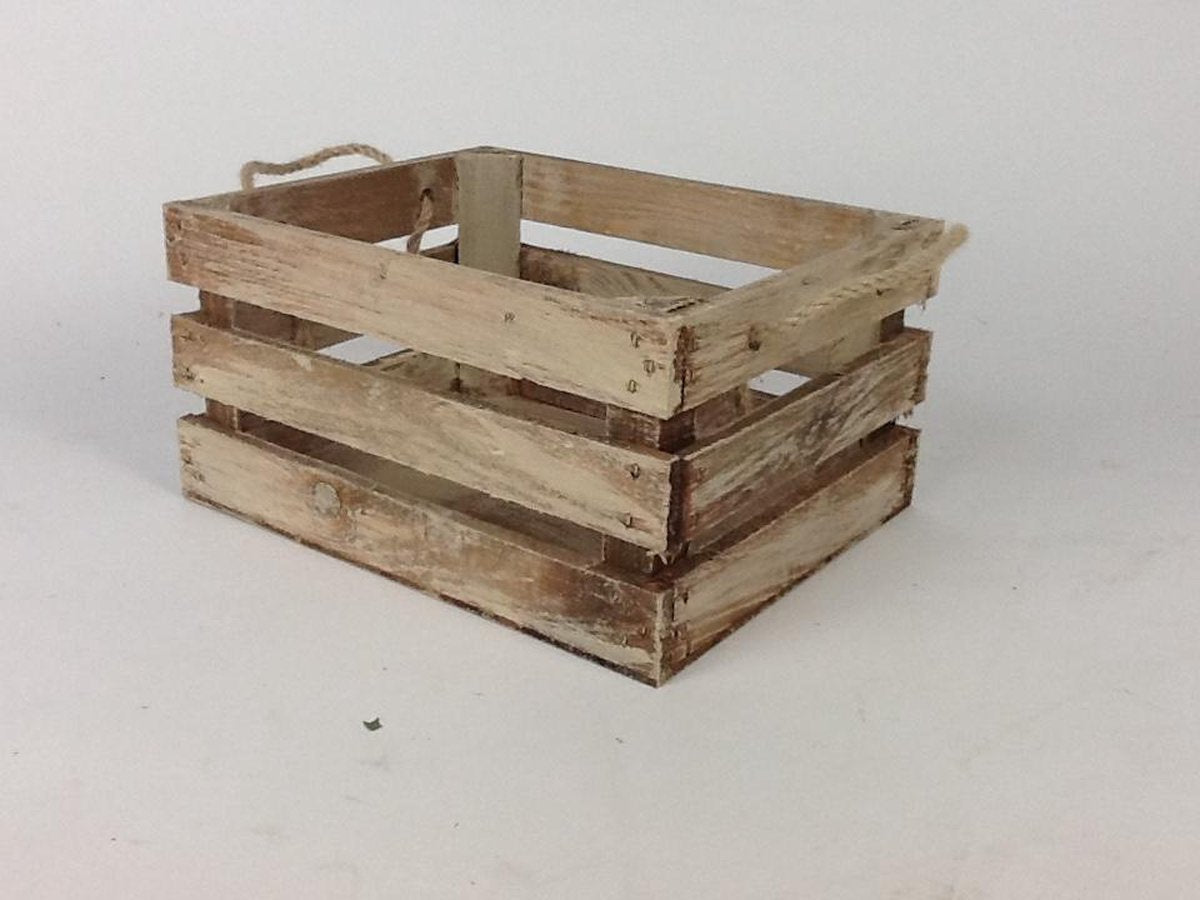Kist met koord 3 - lats / old look klein