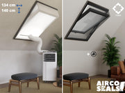 Raamafdichtingskit Mobiele Airco - Met Hor – 134 x 140 cm Velux UK08 | Fakro/Optilight 17 - Airco Slang Afsluiten - Velux Tuimelvenster Oplossing - Dakraam Afdichting
