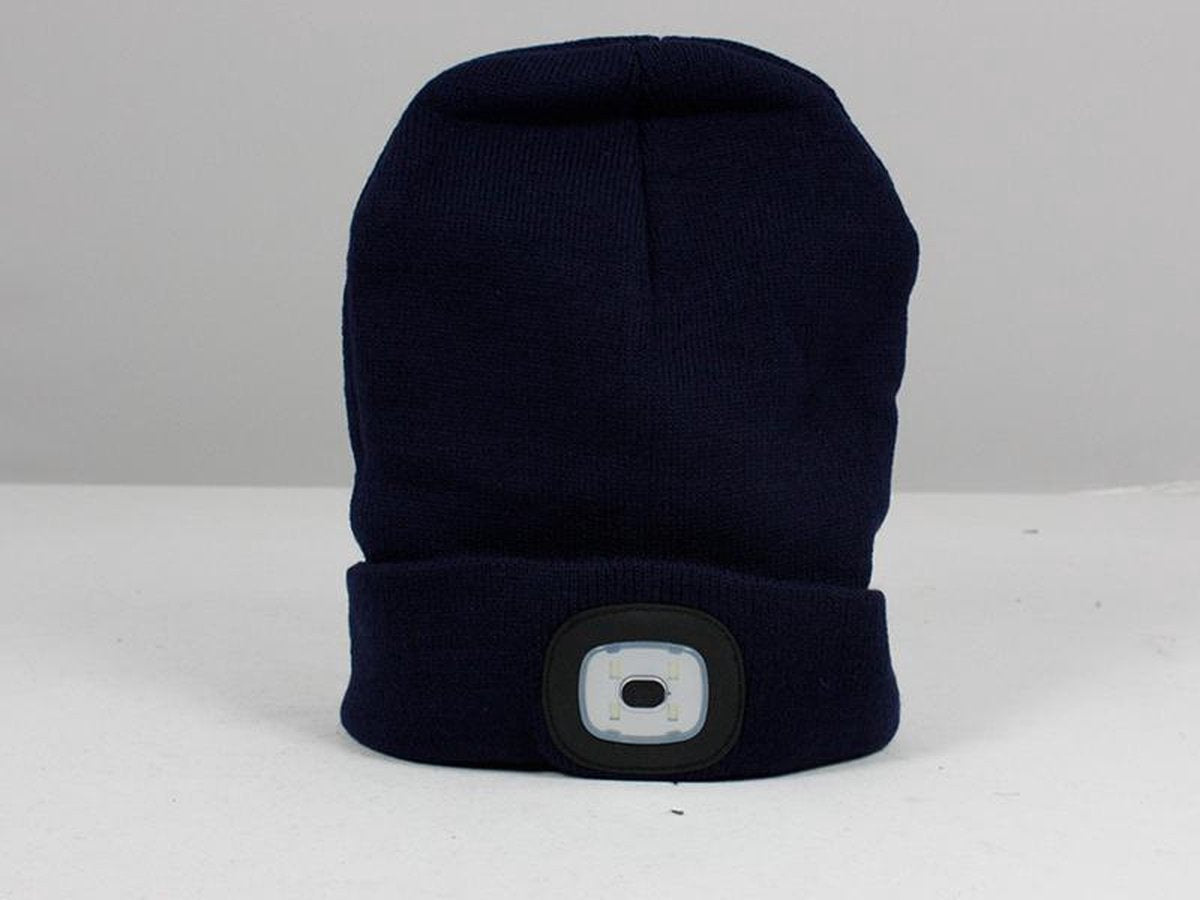 Warme Muts met LED verlichting - Blauw - hip en veilig