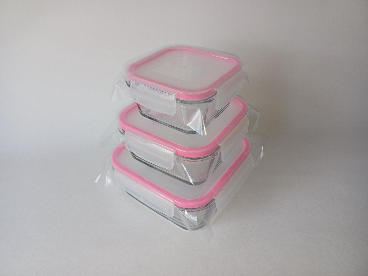 LAV Duurzame glazen vershouddozen uit hoogwaardig borosilicaatglas - LEKVRIJ EN LUCHTDICHT - set van 3 - Meal prep bakjes