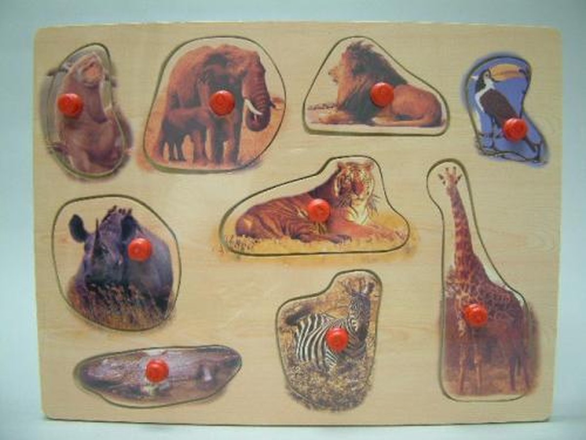 Vormenpuzzel wilde dieren