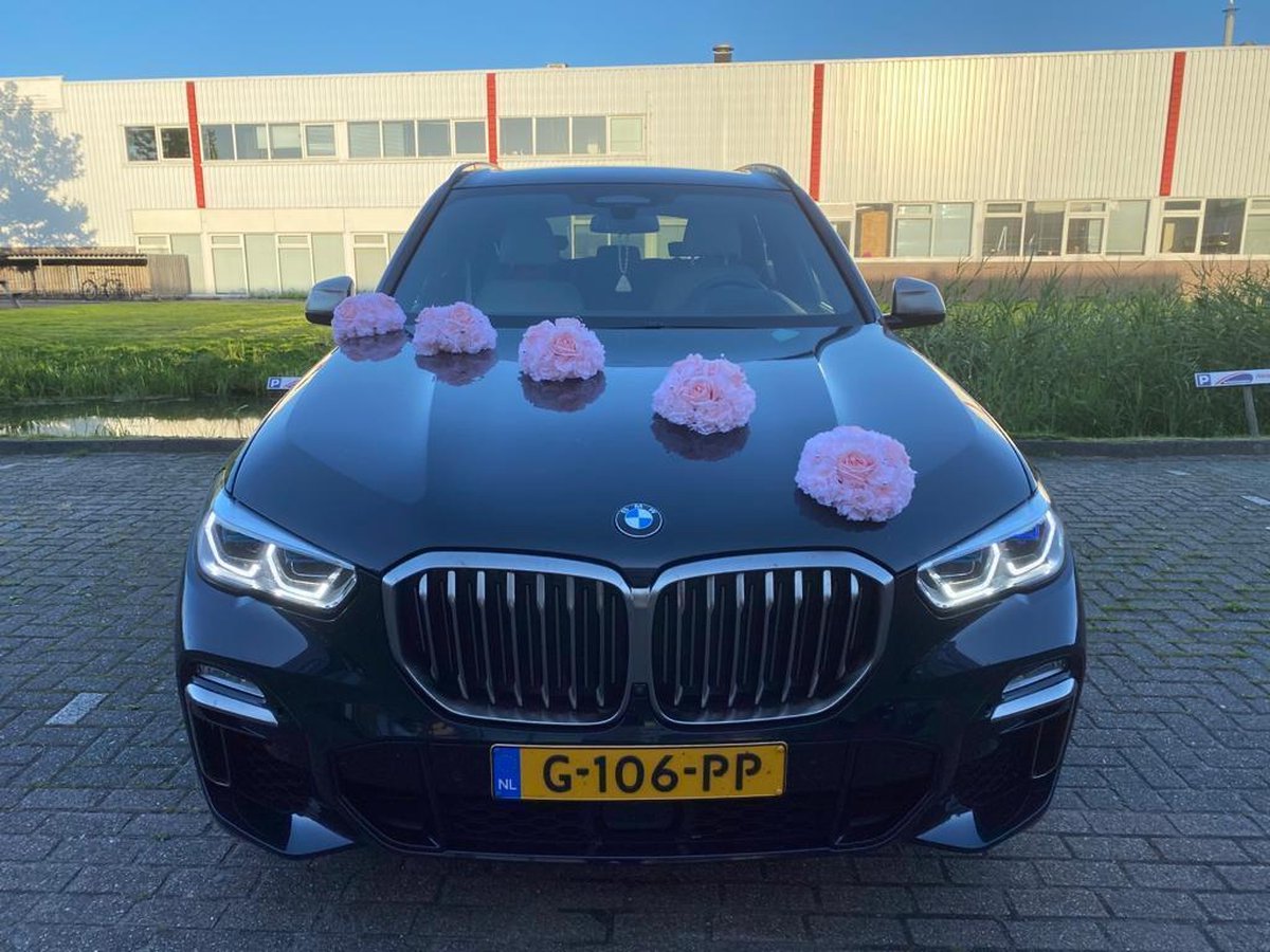ESMIRA  Luxe Trouwautoversiering - Bruiloft Autodecoratie - Bloemstuk op de Motorkap - Bloemen op de Auto Huwelijk