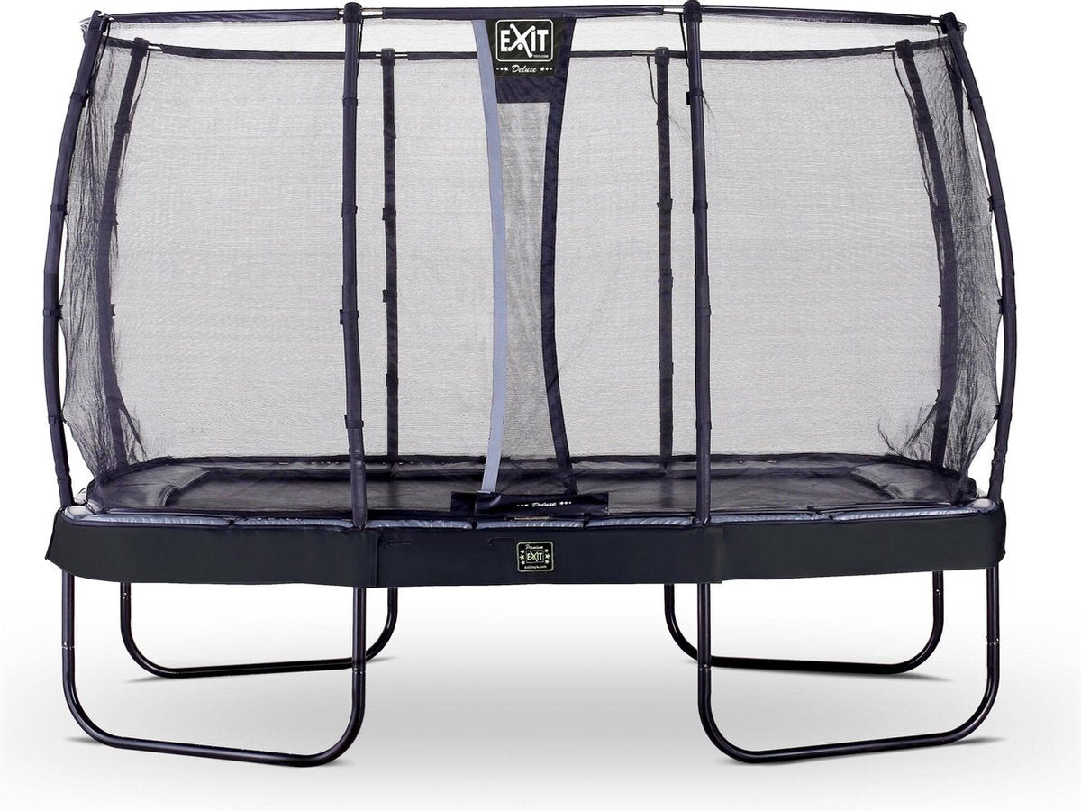 Trampoline  EXIT Elegant Premium - 244x427cm - met Deluxe veiligheidsnet - zwart
