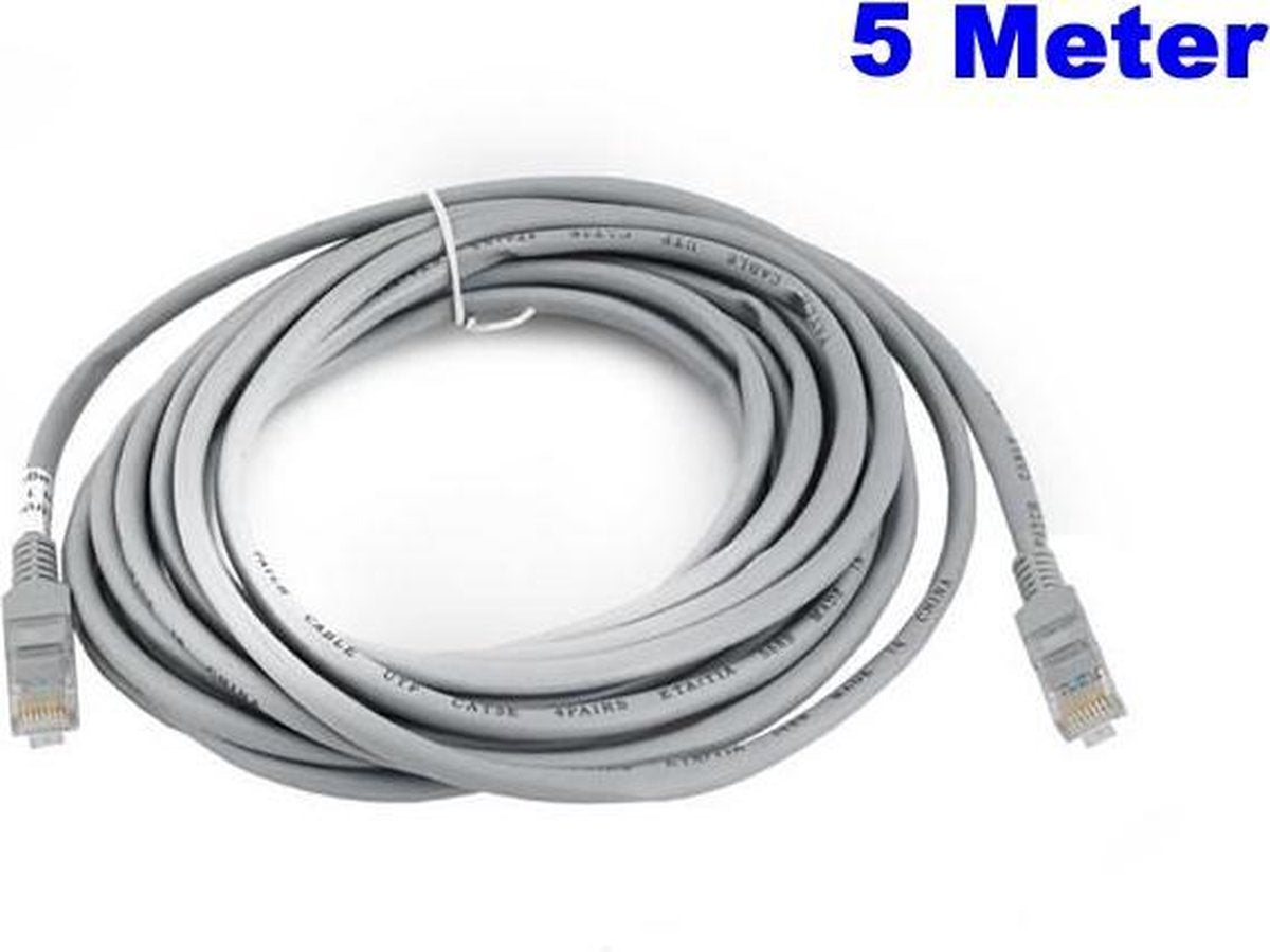 ForDig Netwerkkabel 5 meter / LAN Kabel / ISDN DSL STP UTP Kabel / CAT5E RJ45 / Internetkabel