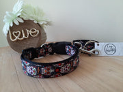 Mexican Skull - Honden halsband en leiband set - Small-Medium - Coco&Furriends
