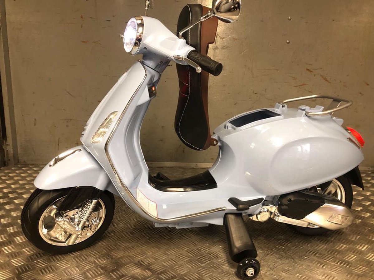 Elektrische kinder Vespa Primavera 12 volt elektrische kinderscooter met muziek