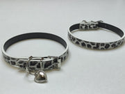 Honden Halsband Panterprint - Honden halsband Leopard - 15 tot 28 CM Halsbreedte - Met Bedel - S