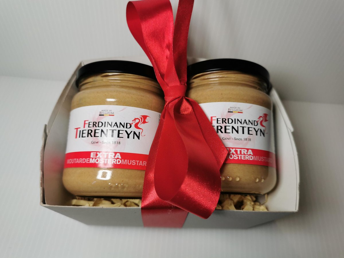 Echte Gentse Mosterd Extra pittig - Ferdinand Tierenteyn sinds 1818- Artisanaal streekproduct - pakket van 2x 200g Extra pittige mosterd