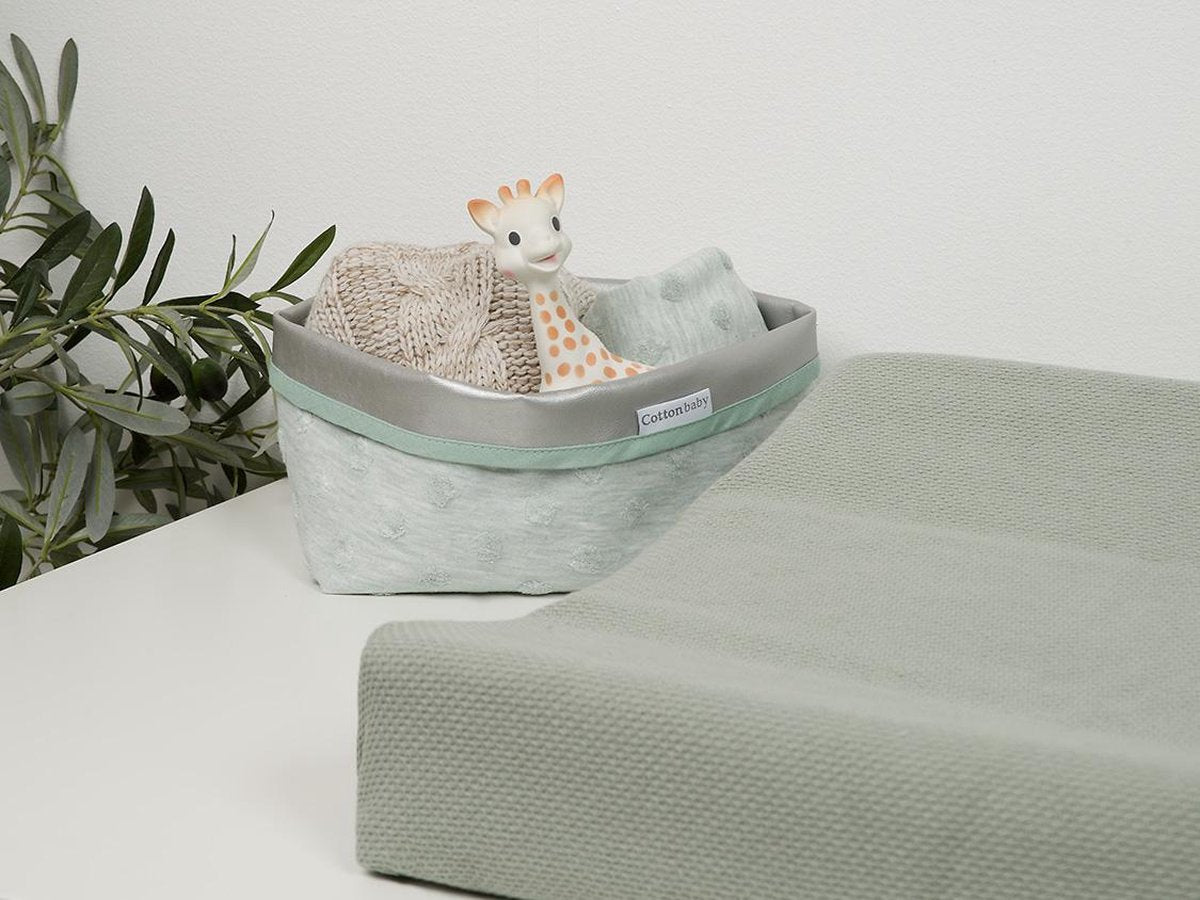 Cottonbaby Aankleedkussenhoes diamantwafel oudgroen