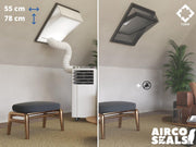 Raamafdichtingskit Mobiele Airco - Met Hor – 55 x 78 cm Velux CK02 Dakraam | Fakro/Optilight 01 | LuXtra C2A - Airco Slang Afsluiten – Tuimelvenster - Dakraam Afdichting