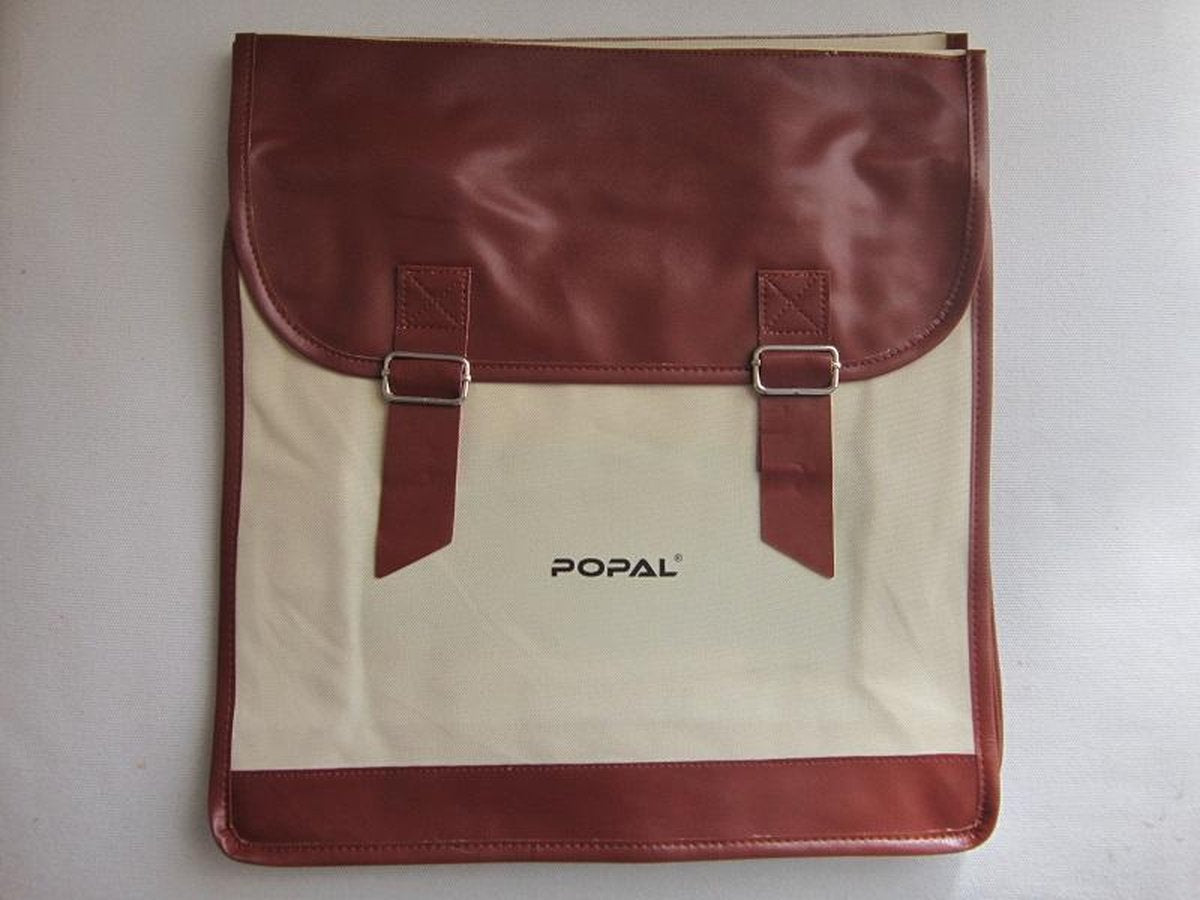 FIETSTAS DUBBEL POPAL Trendy dubbele fietstas van Popal. In bruin/beige