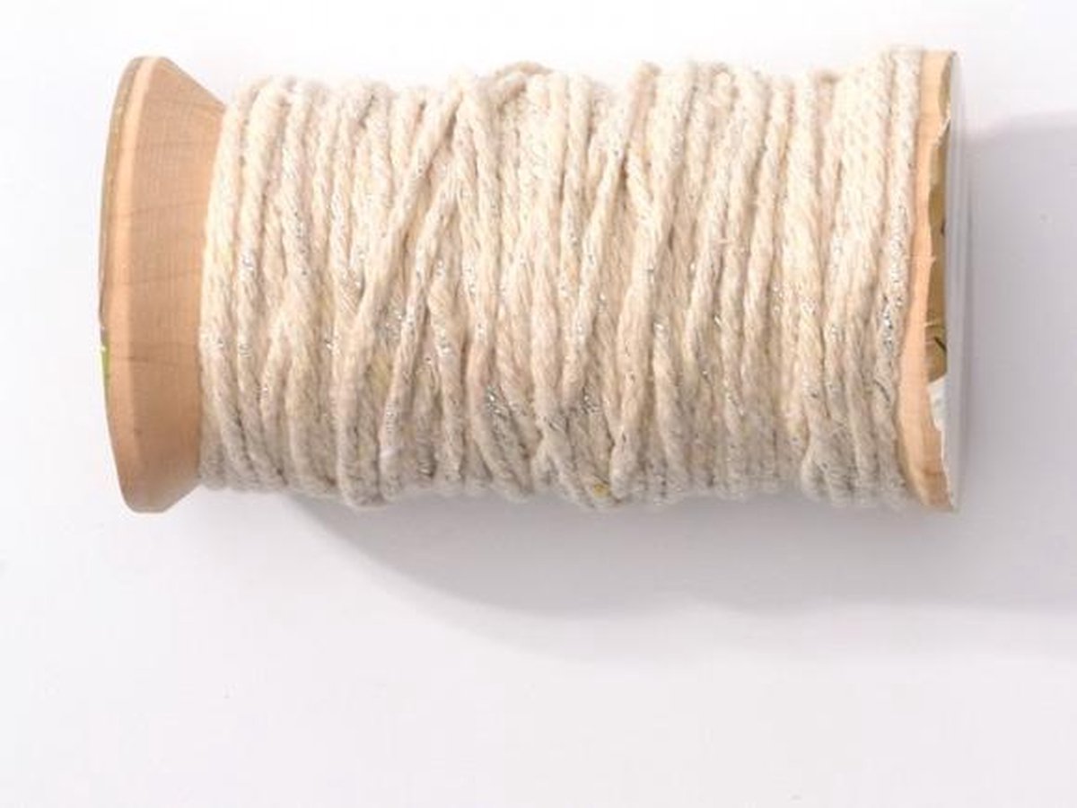 Baker's twine naturel-zilver | 20 meter | 2 mm breed