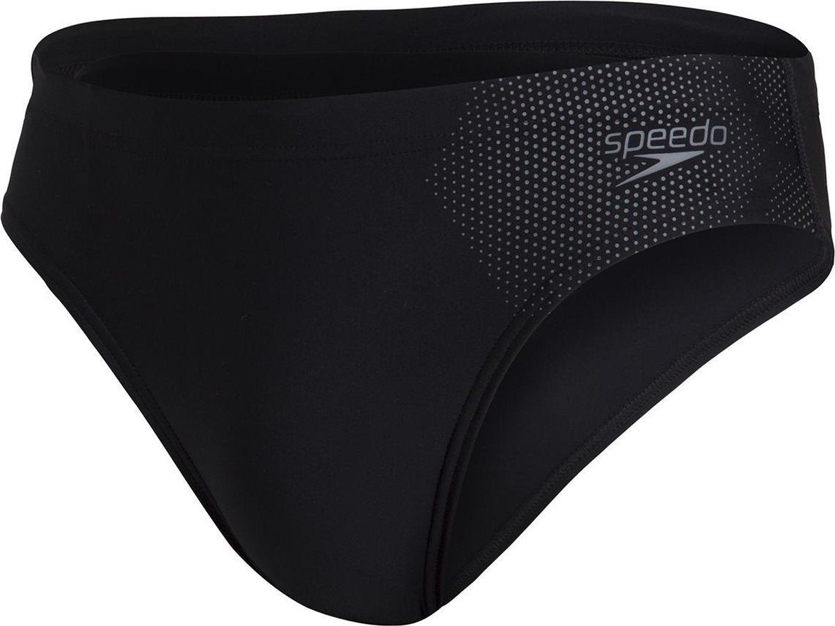 Speedo Tech Placement 7cm Zwembroek Heren - Zwart Grijs - Maat 7