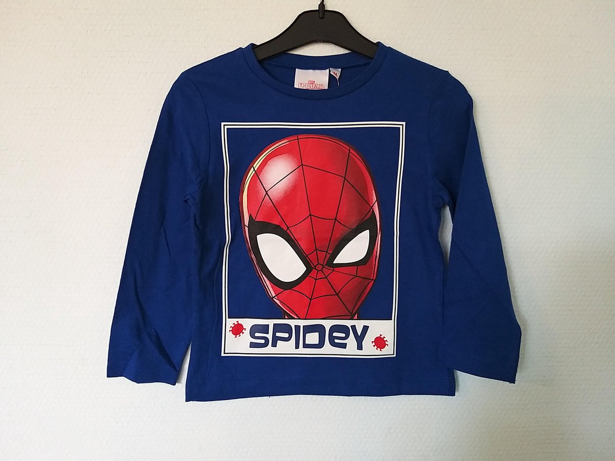 Longsleeve - Spider-Man - blauw - maat 104