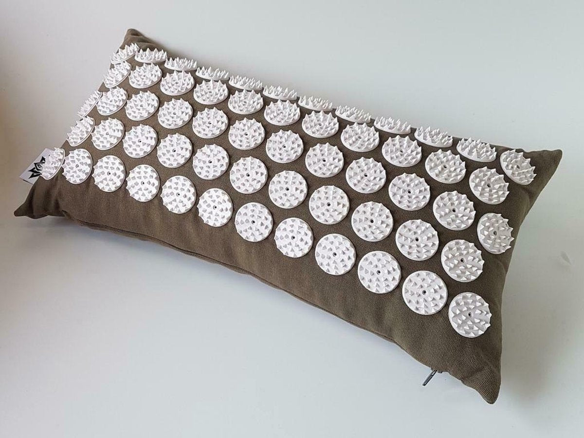 Acupressuur Nekkussen - Grijs - Spijkermat - Acupressuur mat - Acupressure mat – kussen - Om Namaste