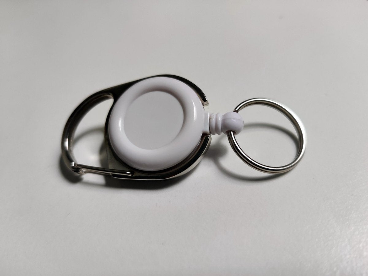 Trekkoord Sleutelhanger met Metalen Houder voor Sleutels of Pas - 80cm - Wit
