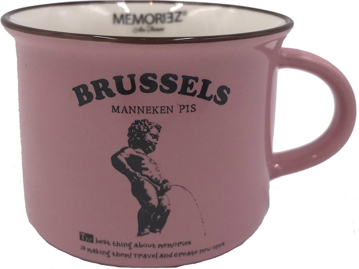 Memoriez Mok Brussel Manneken Pis Roze - Set van 2