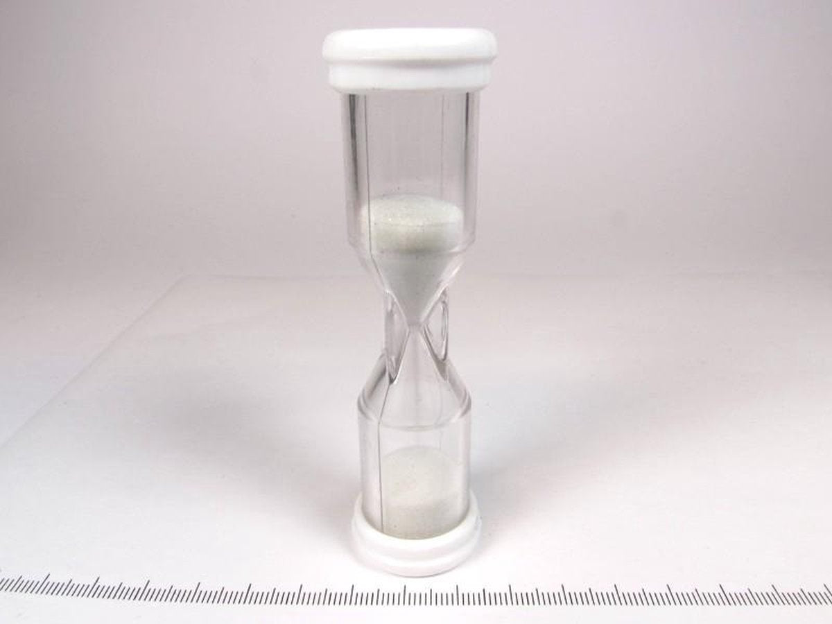 Zandloper 1 minuut (wit)