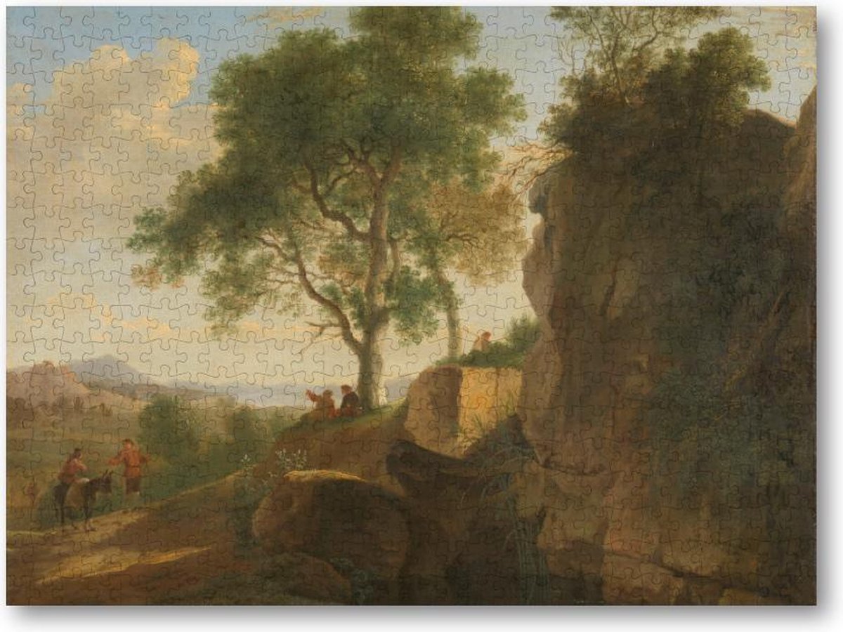 Italiaans landschap met een waterplas - 500 Stukjes puzzel voor volwassenen - Herman van Swanevelt - Meesterwerken