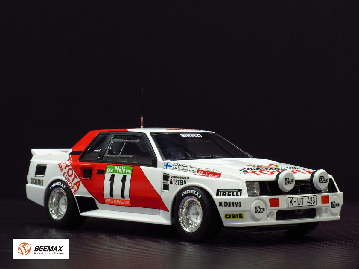 Toyota Celica TA64 - Rally Portugal 1984 - Beemax Aoshima modelbouw pakket 1:24 -