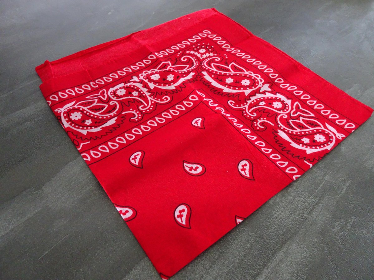Bandana Paisley rood - 100% katoen - boeren zakdoek - red - Cotton - zakdoek - hoofdband - sjaaltje - accessoire - carnaval