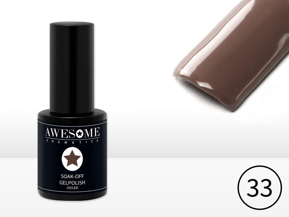 Awesome #33 Taupe Gelpolish - Gellak - Gel nagellak - UV & LED