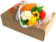 Zeepbloemen Boeket in Box - Oranje