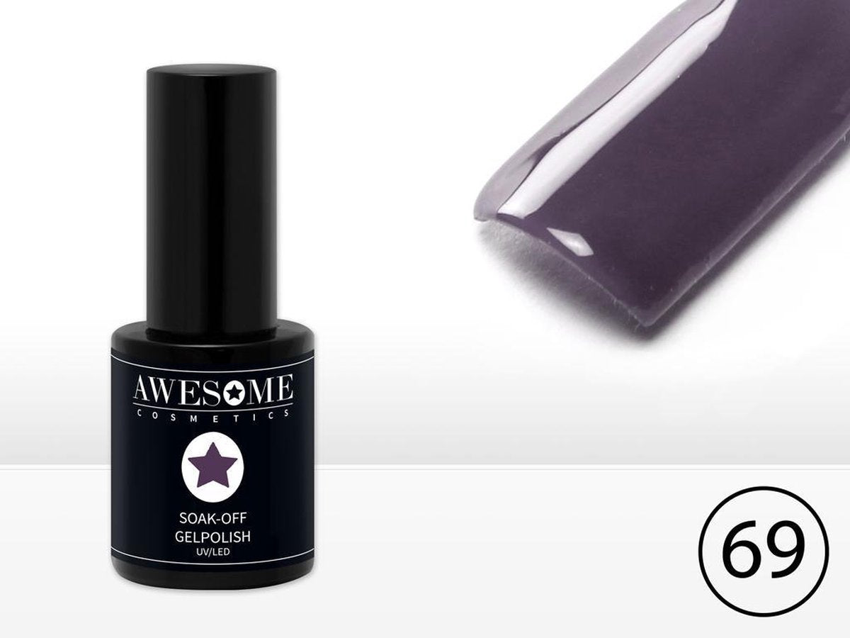 Awesome #69 Donker Paars Gelpolish - Gellak - Gel nagellak - UV & LED