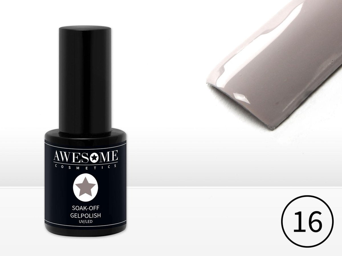 Awesome #16 Grijs/ Licht / Nude Gelpolish - Gellak - Gel nagellak - UV & LED