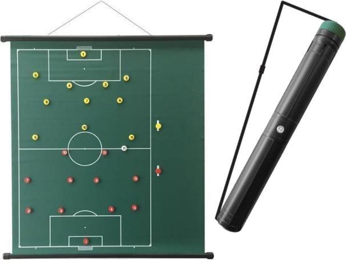 Sportec Oprolbaar Magnetisch Voetbal Coachbord 94 X 105 cm + Draagkoker !