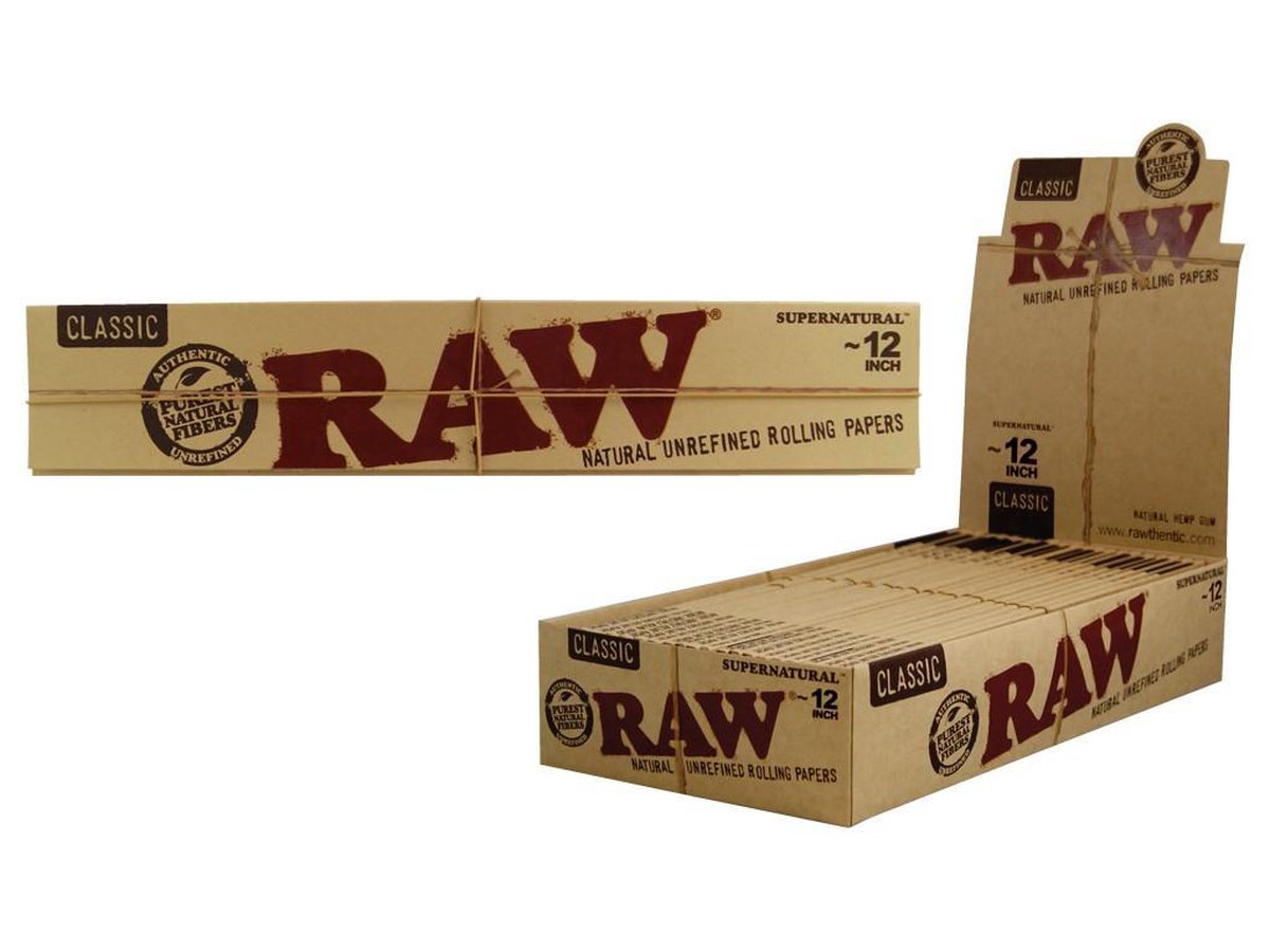 Raw Rolling Paper Natural Hemp Supernatural 12 Inch x 20