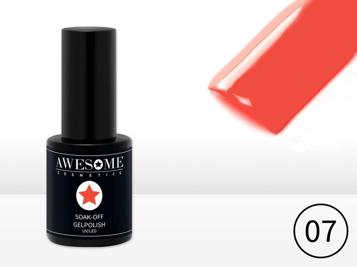 Awesome #07 Neon Koraal Gelpolish - Gellak - Gel nagellak - UV & LED