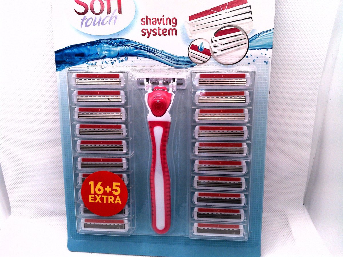 Soft Touch Flexibel Scheersysteem 3 RVS Blades 21 Mesjes Comfortgreep Flexibele Scheerkop