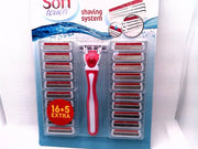 Soft Touch Flexibel Scheersysteem 3 RVS Blades 21 Mesjes Comfortgreep Flexibele Scheerkop