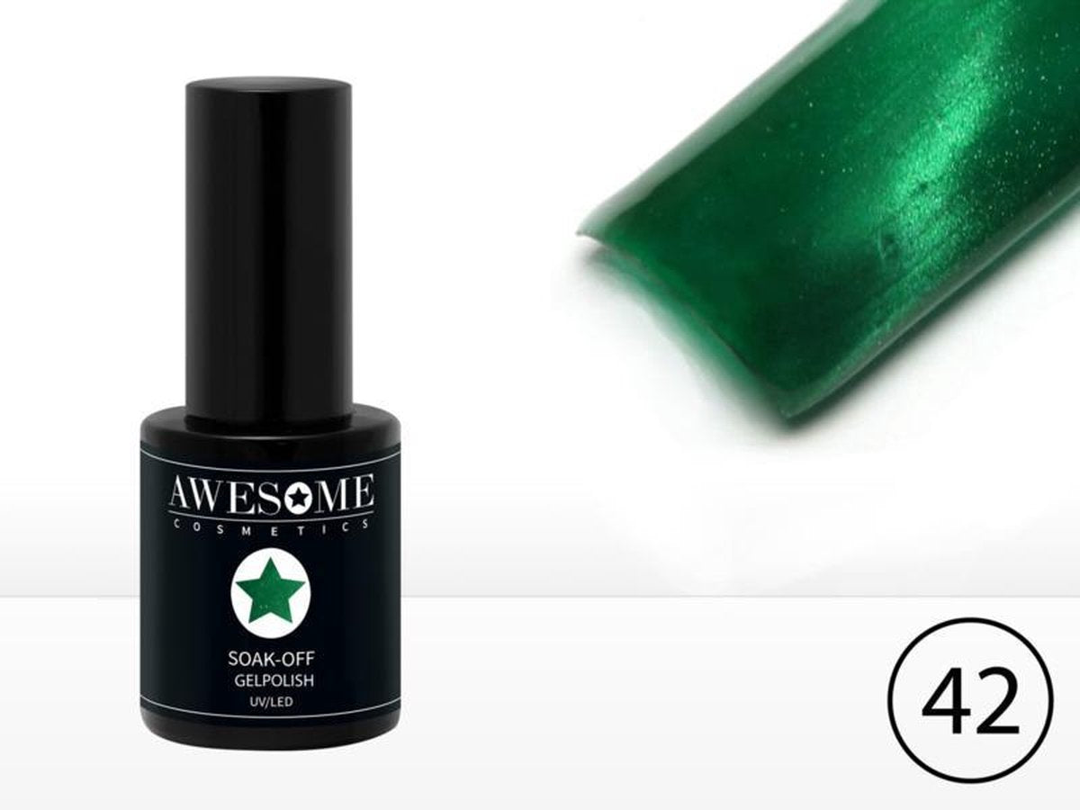Awesome #42 Cat-Eye  Zee Groen - Blauw Magneet - Magnetic Gelpolish - Excl. Cat-Eye Magneet Stick -Gellak - Gel nagellak - UV & LED