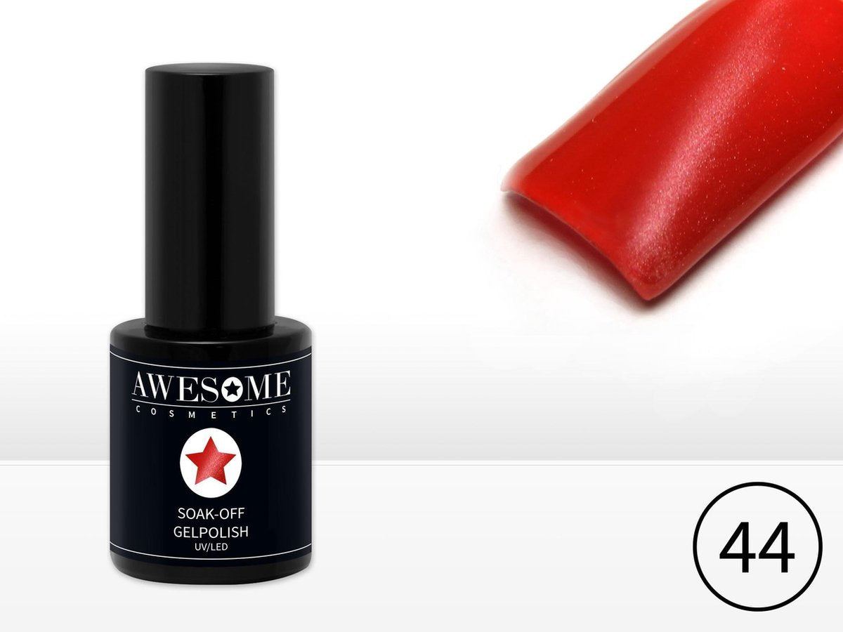 Awesome #44 Cat-Eye  Warm Rood Magneet - Magnetic Gelpolish Excl. Cat-Eye Magneet Stick- Gellak - Gel nagellak - UV & LED