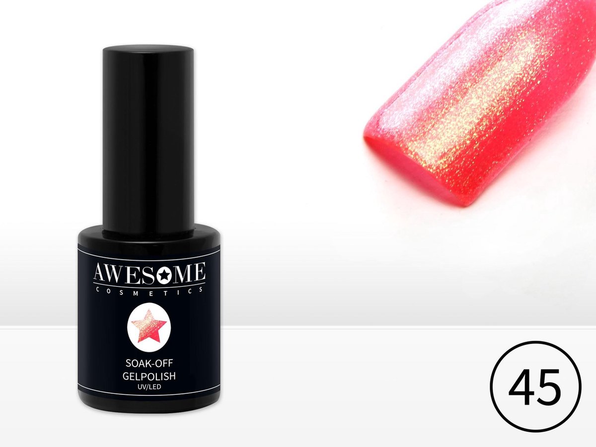 Awesome #45 Koraal Mermaid Glitter Gelpolish - Gellak - Gel nagellak - UV & LED