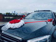 MARINA Autoversiering - Trouwauto Decoratie - Luxury Wedding - Autobloemstuk Bruiloft - Bloemen op de Motorkap - Autoboeket Huwelijk Decoratie www.autodeco.nl